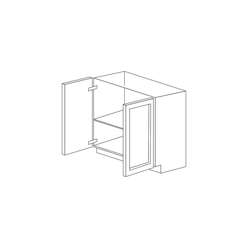 Jersey White 24" Base Cabinet with Full Height Door - RTA