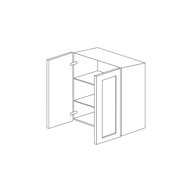 Jersey White Shaker 24x42 Wall Cabinet - Double Door - RTA