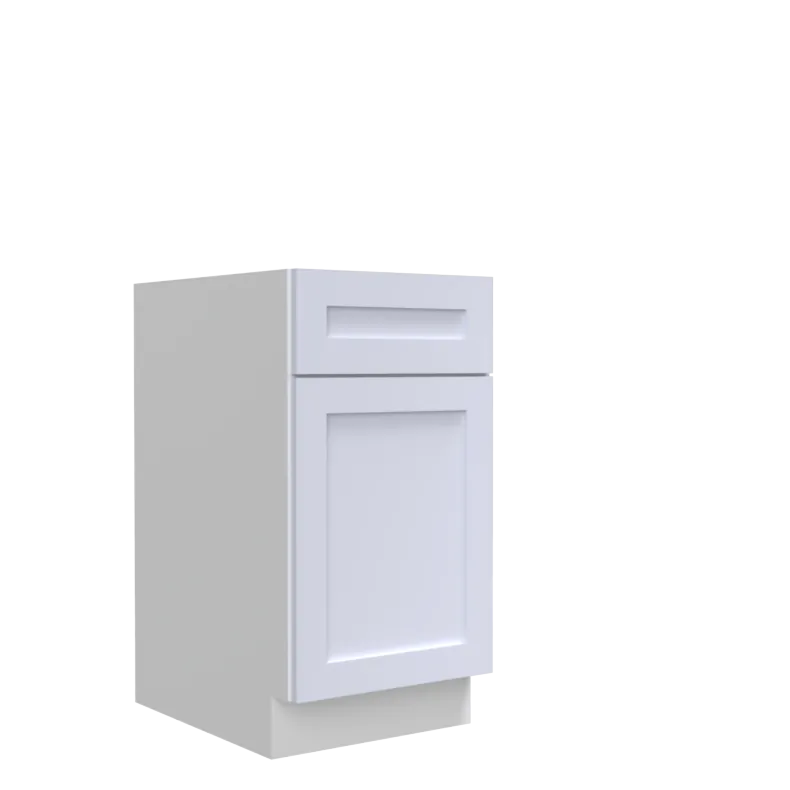 Lunar White Shaker 15" Base Cabinet - White Melamine Box - RTA Lunar White Shaker 15" Base Cabinet - White Melamine Box - RTA
