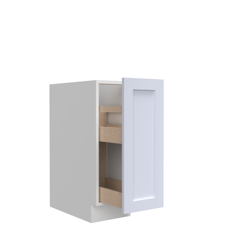 Lunar White Shaker 9" Base Spice Drawer Cabinet - White Melamine Box - RTA