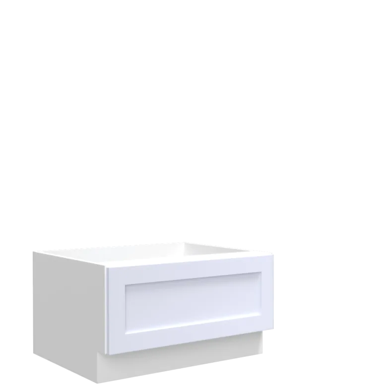 Lunar White Shaker 24" Oven Base Cabinet - 12" Drawer - White Melamine Box - RTA Lunar White Shaker 24" Oven Base Cabinet - 12" Drawer - White Melamine Box - RTA