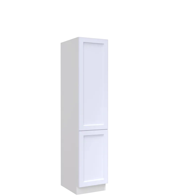 Lunar White Shaker 24x90 Pantry Cabinet - Single Door - White Melamine Box - RTA Lunar White Shaker 24x90 Pantry Cabinet - Single Door - White Melamine Box - RTA