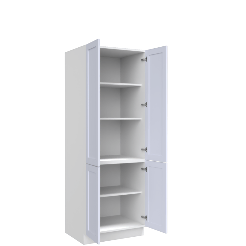 Lunar White Shaker 30x84 Pantry Cabinet - White Melamine Box - RTA