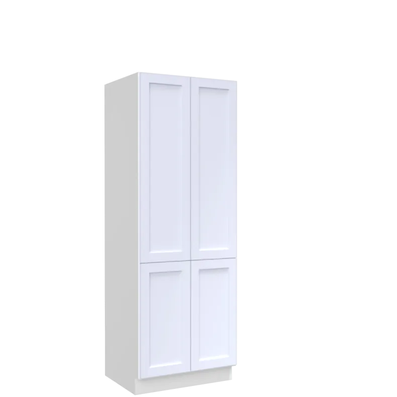 Lunar White Shaker 30x84 Pantry Cabinet - White Melamine Box - RTA