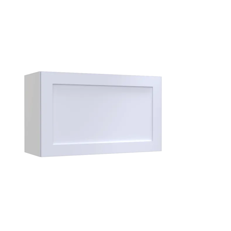 Lunar White Shaker 30x15 Horizontal Lift Up Wall Cabinet - White Melamine Box - RTA Lunar White Shaker 30x15 Horizontal Lift Up Wall Cabinet - White Melamine Box - RTA