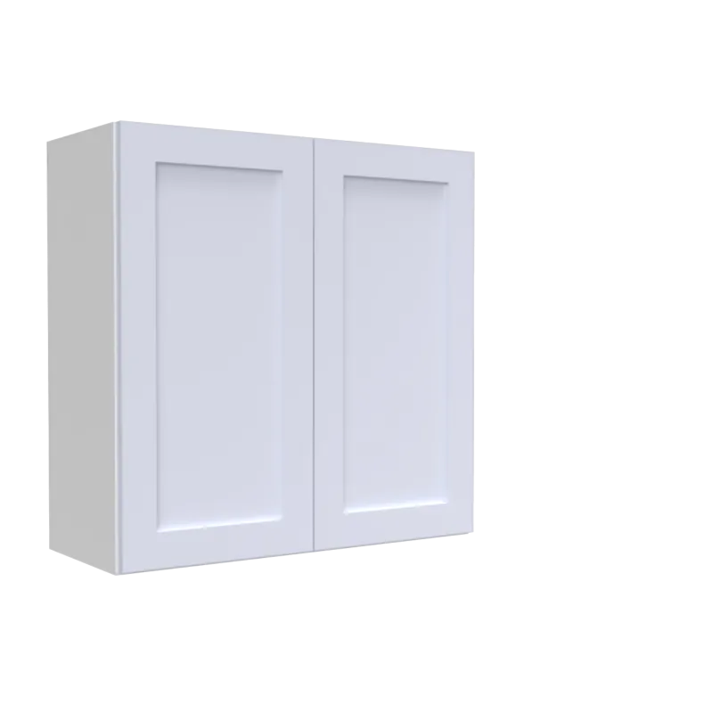 Lunar White Shaker 36x30 Wall Cabinet - White Melamine Box - RTA Lunar White Shaker 36x30 Wall Cabinet - White Melamine Box - RTA