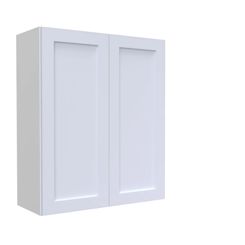 Lunar White Shaker 36x42 Wall Cabinet - White Melamine Box - RTA