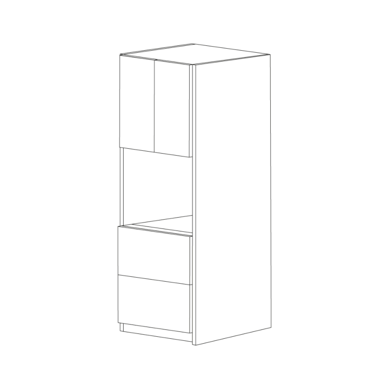 Charcoal Gray Flat Panel 30x84 Single Oven Cabinet - Assembled