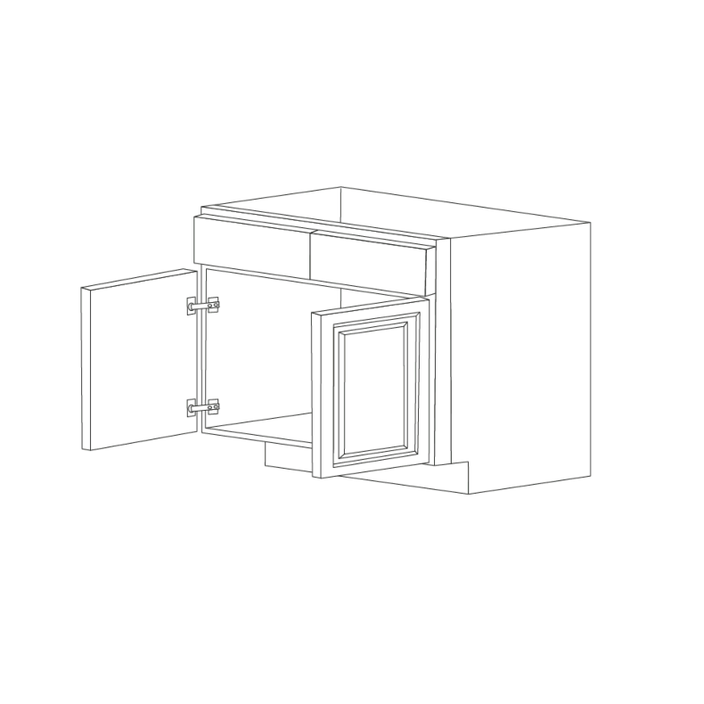 Classic Snow White 42" Sink Base Cabinet - RTA