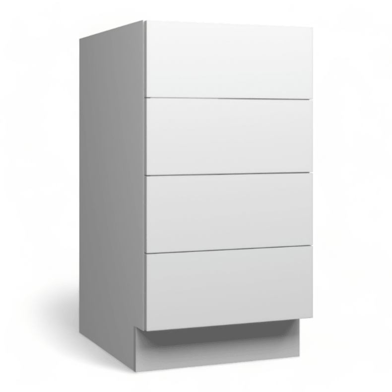 High Gloss Grey 33" Four Drawer Base Cabinet - RTA