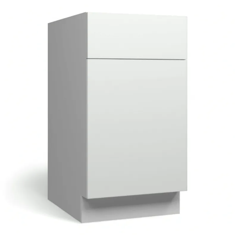 High Gloss Grey 18" Double Trash Can Cabinet - RTA