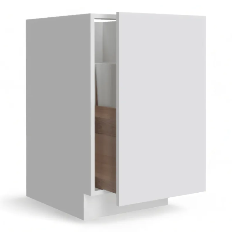 High Gloss Grey 18" Double Trash Can Cabinet - Full Height Door - RTA