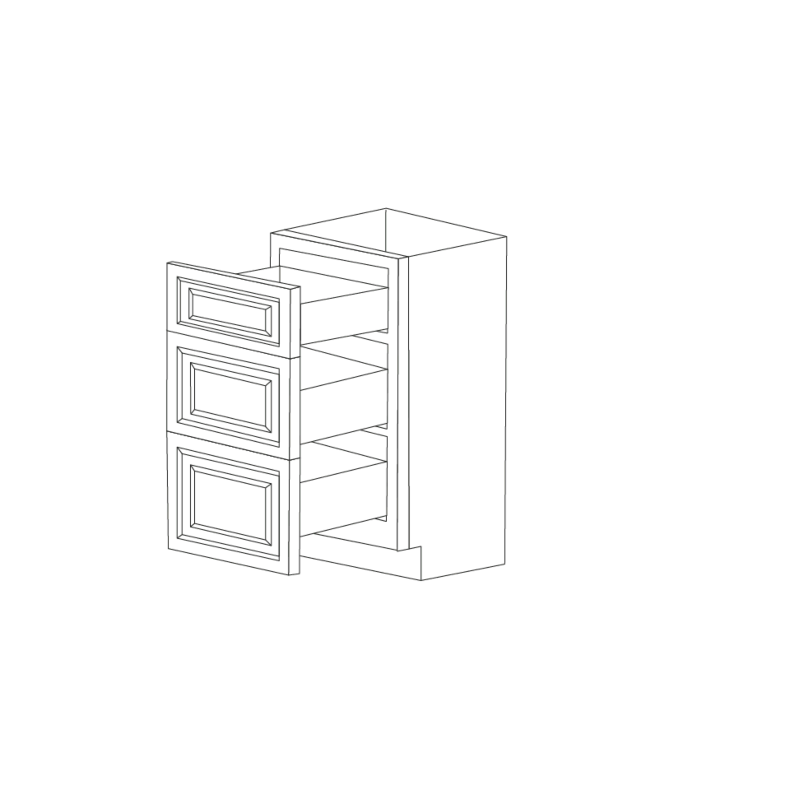 Driftwood Grey 12" Three Drawer Vanity Cabinet - RTA