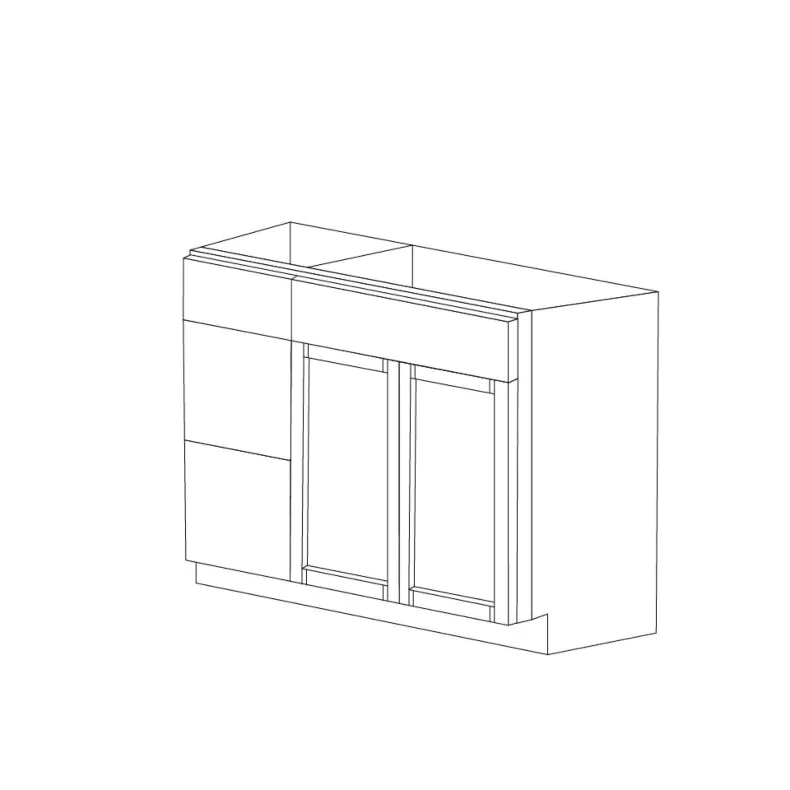 Georgia Honey Shaker 36" Sink Base Vanity With 3 Drawers On Left - RTA