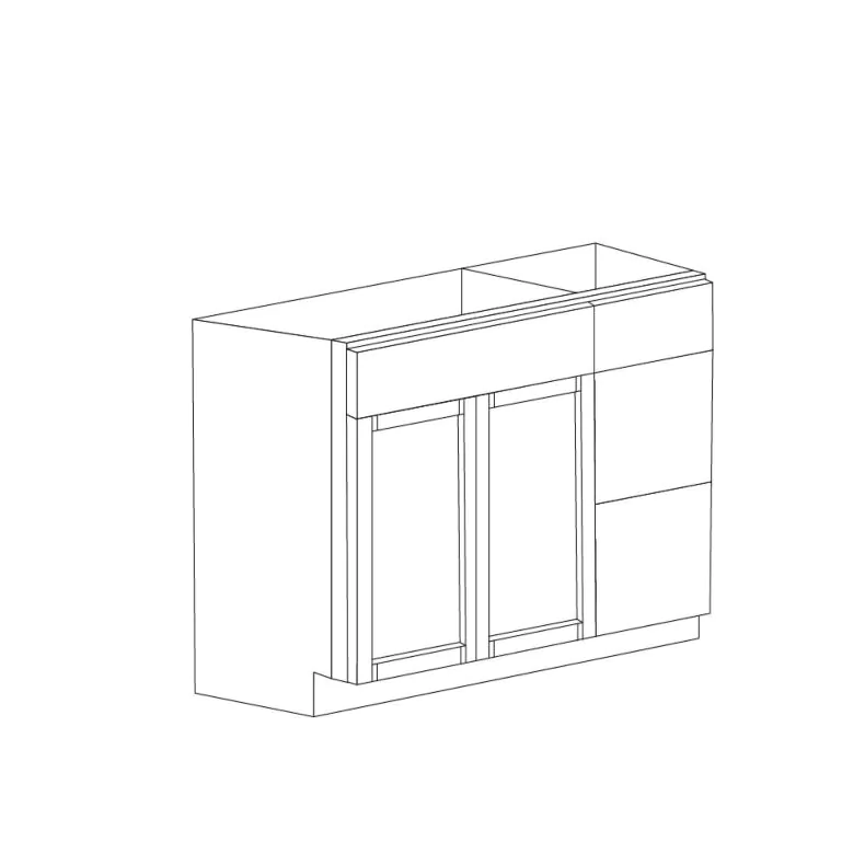 Georgia Honey Shaker 36" Sink Base Vanity With 3 Drawers On Right - RTA