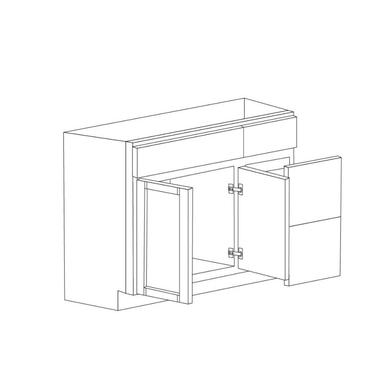 Georgia Honey Shaker 36" Sink Base Vanity With 3 Drawers On Right - RTA