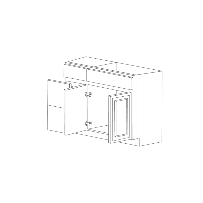 Classic Snow White 36" Sink Base Vanity With 3 Drawers On Left - RTA