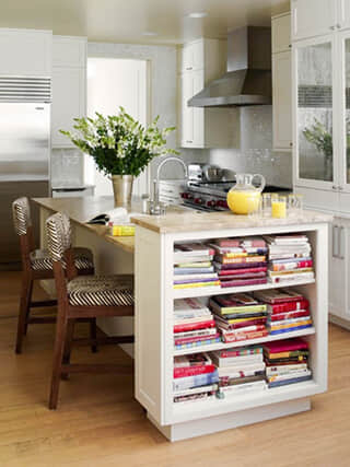 Kitchen Island with Bookshelf