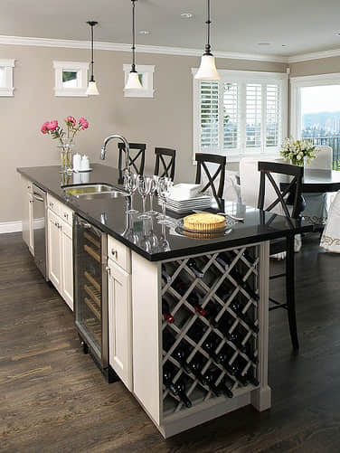 Kitchen Island with Wine Rack